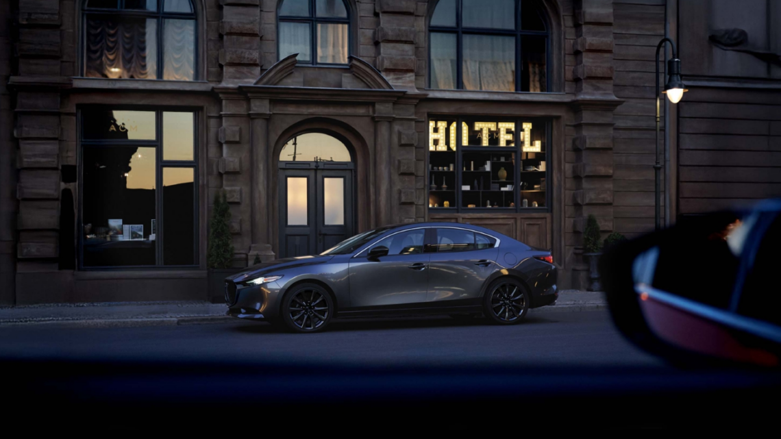 2026 Mazda3 Sedan parked in city