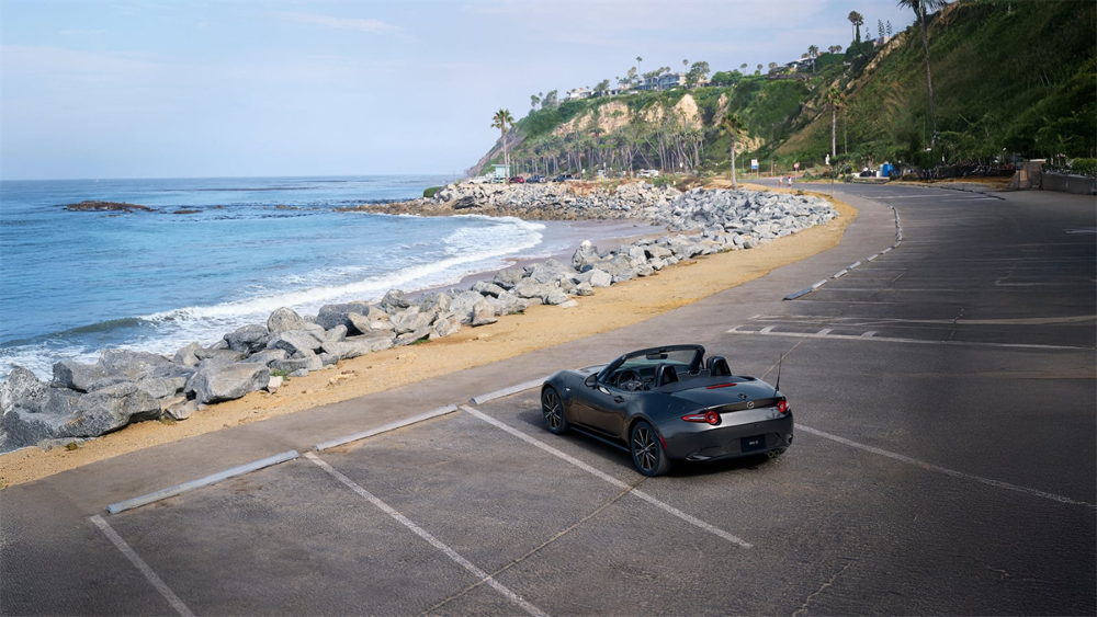 2026 Mazda MX-5 Miata parked by the beach