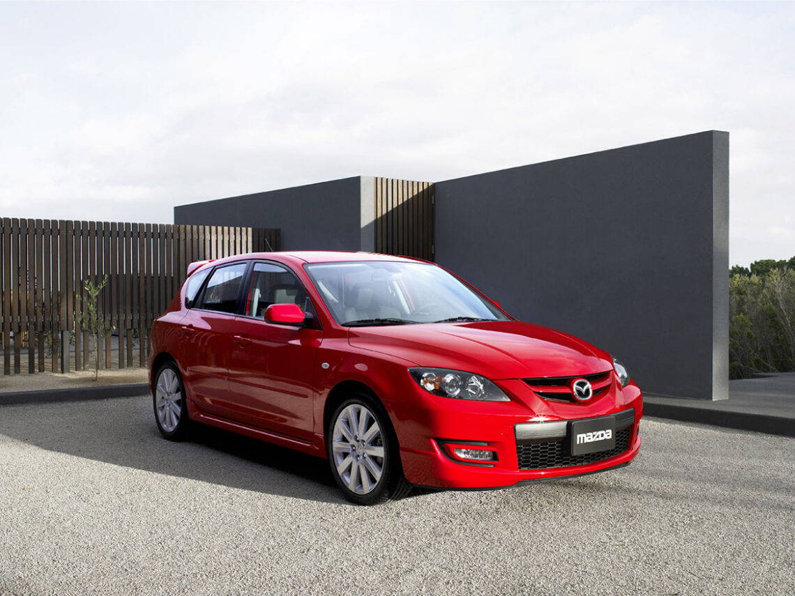 red MazdaSpeed3 parked