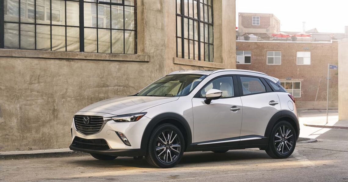 White 2018 Mazda CX-3 parked in the city